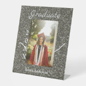 Signe De Table Silverglitter photo graduation ajouter nom classe  (Recto)