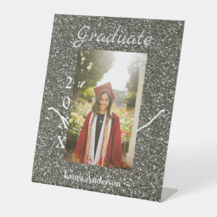 Signe De Table Silverglitter photo graduation ajouter nom classe