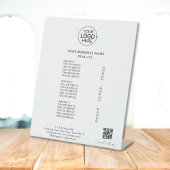 Signe De Table Simple Ajouter Logo Se Connecter Avec Nous Code QR