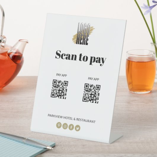 Signe De Table Simple analyse du logo pour payer 2 codes QR Appli (In SItu)