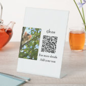 Signe De Table Simple animal name details QR code add text photo (In SItu)
