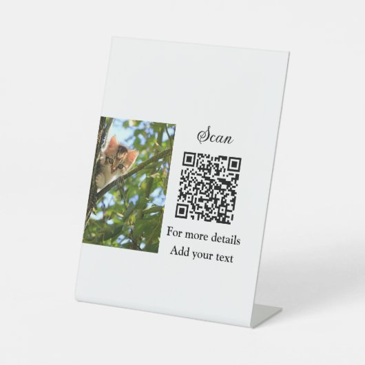 Signe De Table Simple animal name details QR code add text photo (Recto)