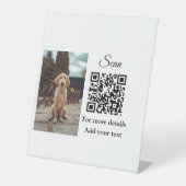 Signe De Table Simple animal name details QR code add text photo (Recto)