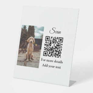 Signe De Table Simple animal name details QR code add text photo
