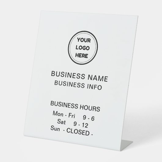 Signe De Table Simple Avec Logo Business Heures (Recto)