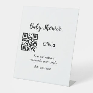 Signe De Table Simple baby shower site web code-barres QR ajouter
