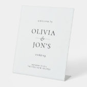 Signe De Table Simple Black and White Wedding Welcome  (Recto)