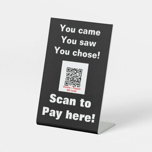 Signe De Table Simple Black Funny Business Scan pour payer le cod (Recto)