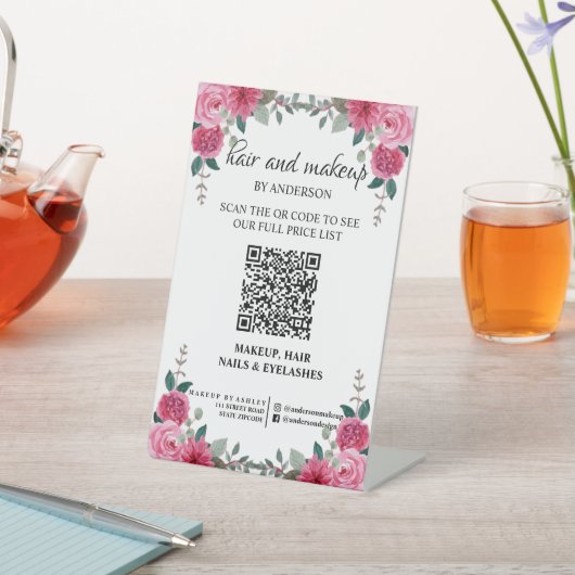 Signe De Table Simple black & white makeup digital QR price (In SItu)