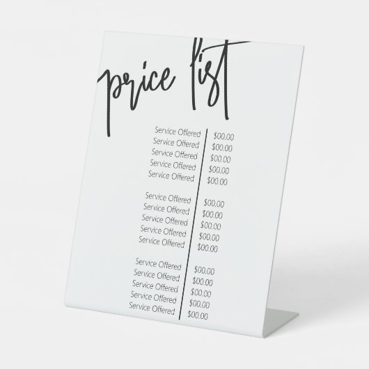 Signe De Table Simple Black White Maquillage Artiste Salon Prix (Recto)