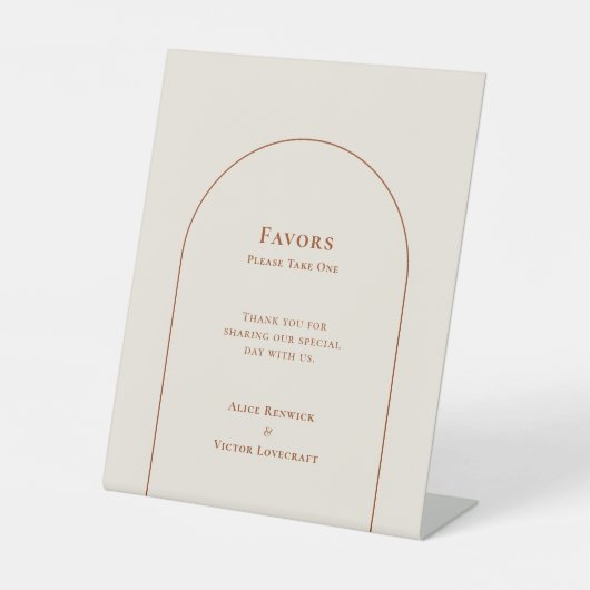 Signe De Table Simple Boho Arch mariage ivoire Faveurs (Recto)