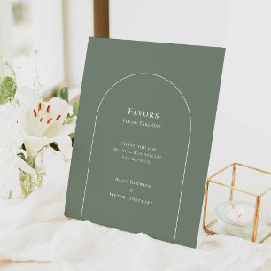 Signe De Table Simple Boho Arch Sage Green Wedding Faveurs