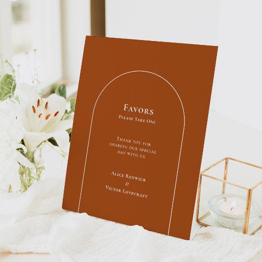 Signe De Table Simple Boho Arch Terracotta Mariage Faveurs