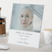 Signe De Table Simple Botanical Funeral Photo Pedestal Sign (In SItu)