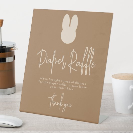 Signe De Table Simple Bunny Diaper Raffle jeu (In SItu)