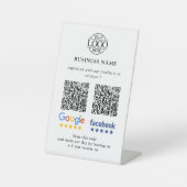 Signe De Table Simple Business Google & Facebook Reviews QR Code (Recto)