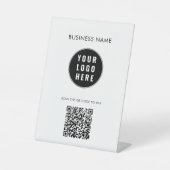 Signe De Table Simple Business Logo Modern QR Code Custom (Recto)