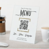 Signe De Table Simple Business Menu Connect Piedestal Sign (In SItu)