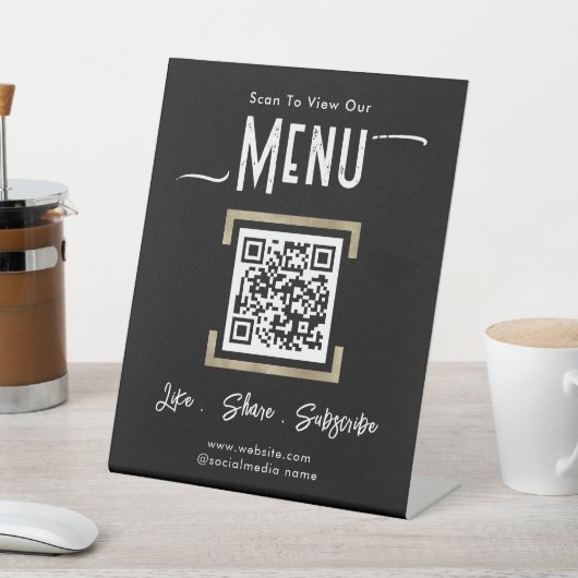 Signe De Table Simple Business Menu Connect Piedestal Sign (In SItu)