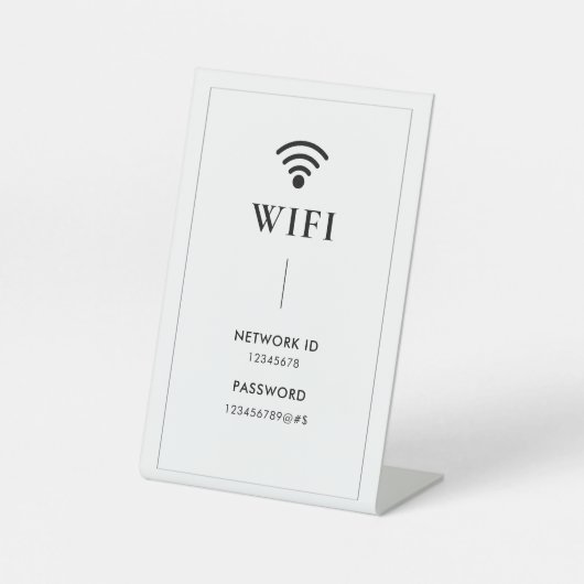 Signe De Table Simple Business  Wifi Password and Network  (Recto)