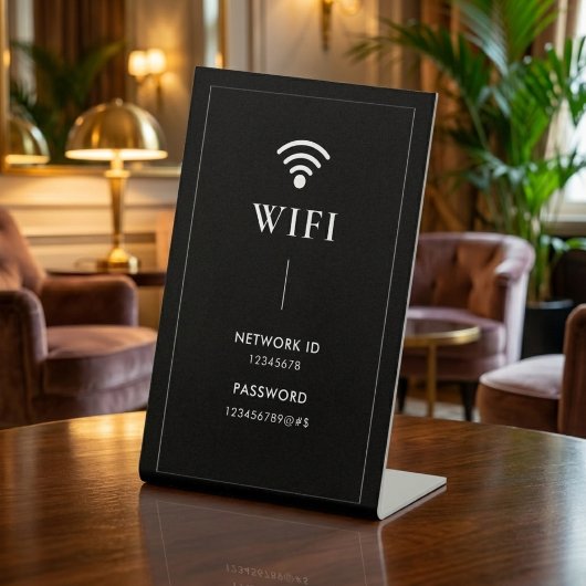 Signe De Table Simple Business  Wifi Password and Network 