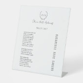 Signe De Table Simple classique Monogramme Wreath Élégant (Recto)