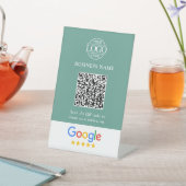 Signe De Table Simple Custom Google Reviews QR Code Business Logo (In SItu)