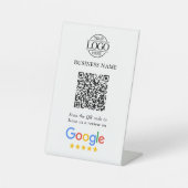 Signe De Table Simple Custom Google Reviews QR Code Business Logo (Recto)