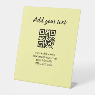 Signe De Table simple custom QR code add your name text  Classic 