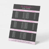 Signe De Table Simple Elegant Black Pink Logo Salon Tarifs (Recto)