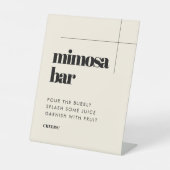 Signe De Table Simple, élégant et chic mariage bar Mimosa (Recto)