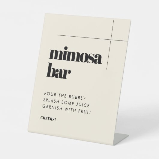 Signe De Table Simple, élégant et chic mariage bar Mimosa (Recto)
