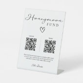 Signe De Table Simple Elegant Honeymoon Fund QR Code Mariage (Recto)