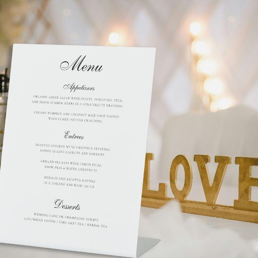 Signe De Table Simple Elegant Menu Mariage Trois Parcours