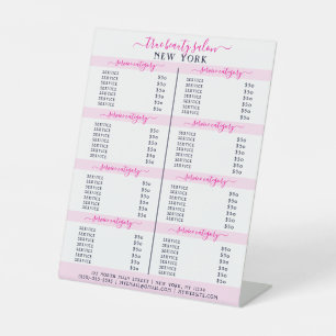 Signe De Table Simple Elegant White Pink Logo Salon 8 Prix