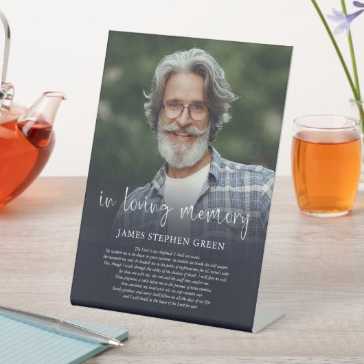 Signe De Table Simple En Mémoire Amoureuse Psalm Photo Mémorial (In SItu)