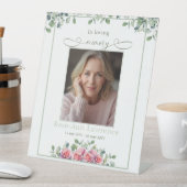 Signe De Table Simple Eucalyptus Pink Rose Photo In loving memory (In SItu)