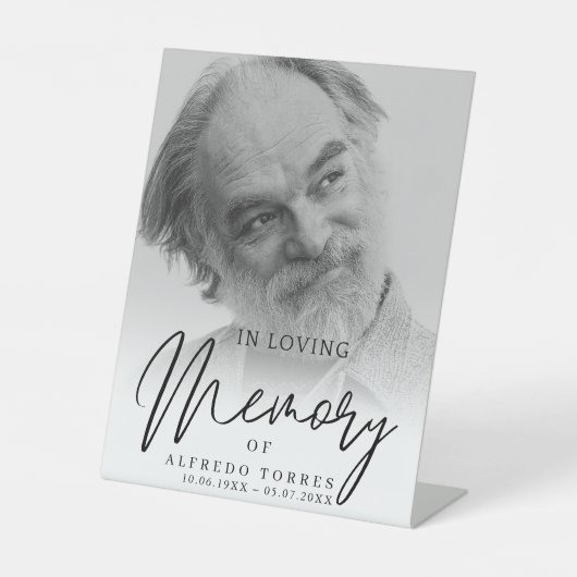 Signe De Table Simple Funeral Sympathy Photo Memorial (Recto)