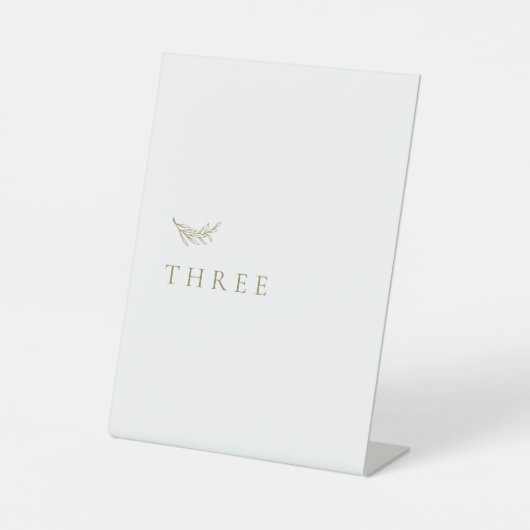 Signe De Table Simple Gold White Elegant Wedding Numéro de table (Recto)