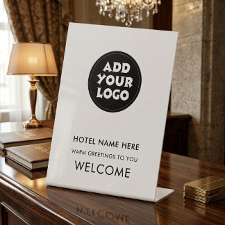 Signe De Table Simple Hotel Welcome Sign Logo & Name Any Color