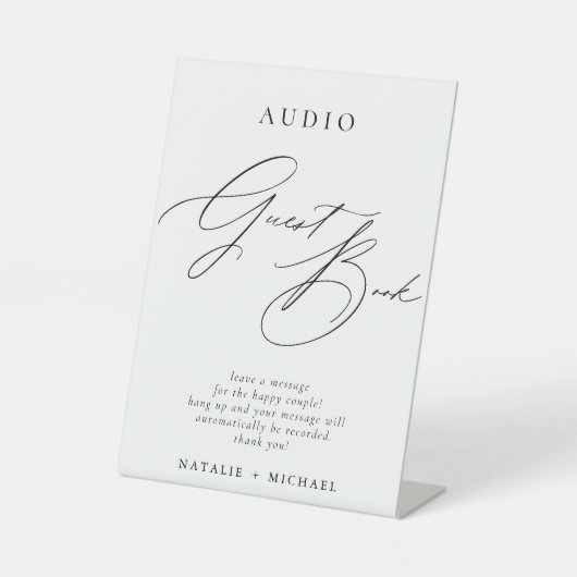 Signe De Table Simple Mariage Téléphone Voicemail Audio Guides (Recto)