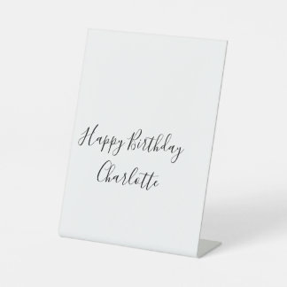 Signe De Table SIMPLE MINIMAL.CUTIE ADD NAME BABY happy birthday 