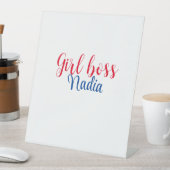 Signe De Table simple minimal girl boss ajouter nom texte image e (In SItu)