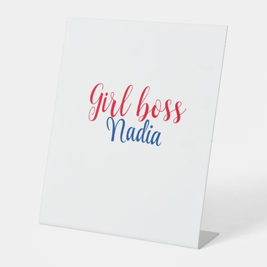 Signe De Table simple minimal girl boss ajouter nom texte image e (Recto)