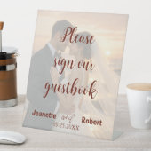 Signe De Table Simple Minimalist Wedding Photo Sunset Beach (In SItu)