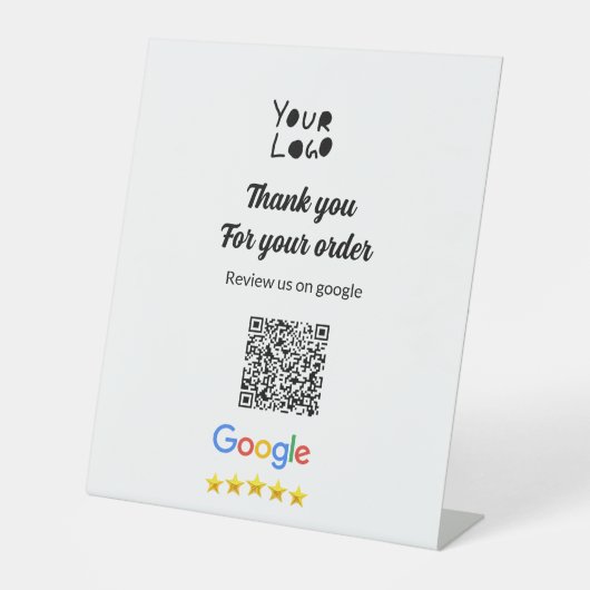 Signe De Table Simple minimum q r code ajouter logo code d'analys (Recto)