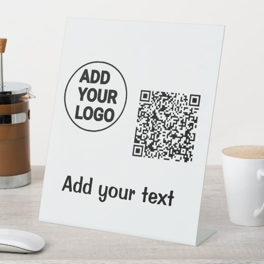 Signe De Table Simple minimum q r code ajouter logo code d'analys (In SItu)