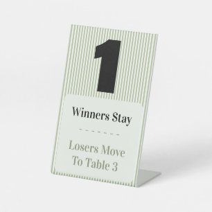 Signe De Table Simple Moderne Carte de Table Un pour Bunco