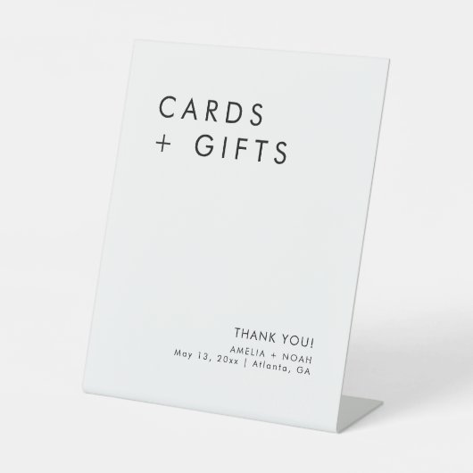 Signe De Table Simple Moderne Élégant Cartes Et Cadeaux Mariage (Recto)