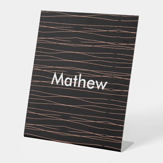 Signe De Table Simple monogramme ajouter votre nom lettre man min (Recto)